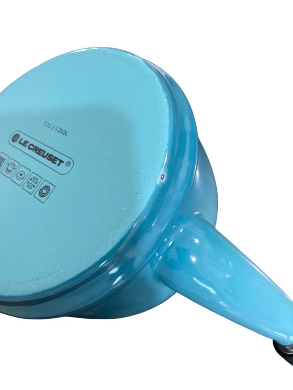 Le Creuset Enamel On Steel Demi Tea Kettle, 1.25 qt Caribbean Blue - Picture 4 of 7